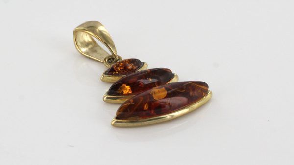 Italian Made Modern Elegant Baltic Amber Pendant in 9ct Gold -GP0126 RRP£145!!!