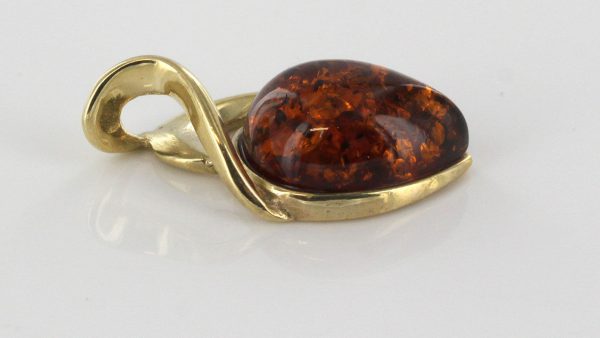 Italian Made Modern Elegant Baltic Amber Pendant in 9ct solid Gold -GP0127 RRP£145!!!