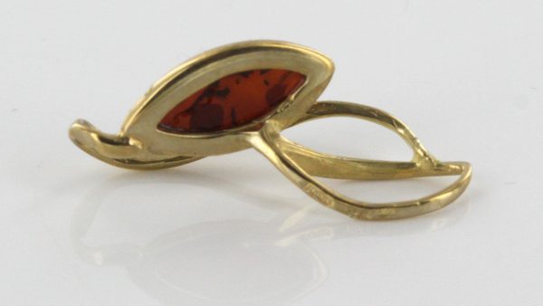Italian Handmade Elegant Modern German Amber Pendant in 9ct solid Gold -GP0140 RRP£145!!!