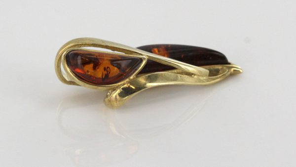 Italian Handmade Elegant Stylish German Baltic Amber Pendant in 9ct solid Gold -GP0142 RRP£195!!!