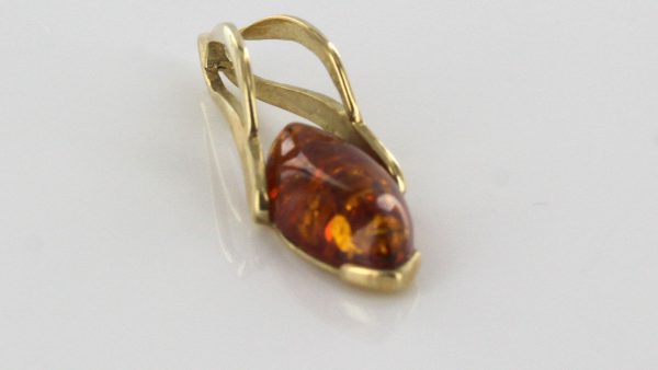 Italian Handmade Modern Stylish German Baltic Amber Pendant in 9ct Gold -GP0144 RRP£125!!!