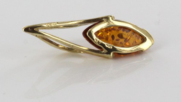 Italian Handmade Modern Stylish German Baltic Amber Pendant in 9ct Gold -GP0144 RRP£125!!!