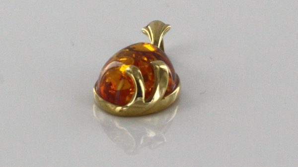 Italian Handmade Elegant Modern German Baltic Amber Pendant in 9ct Gold -GP0146 RRP£195!!!