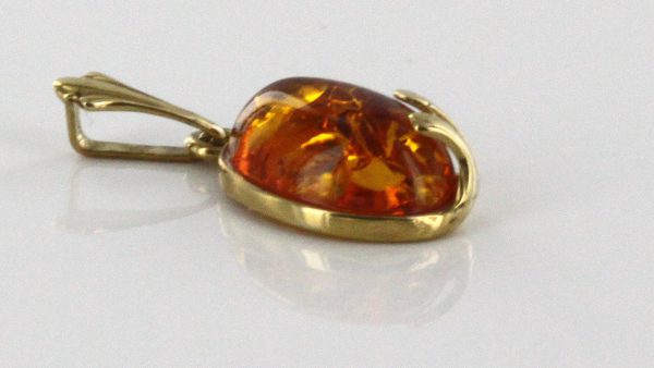 Italian Handmade Elegant Modern German Baltic Amber Pendant in 9ct Gold -GP0146 RRP£195!!!