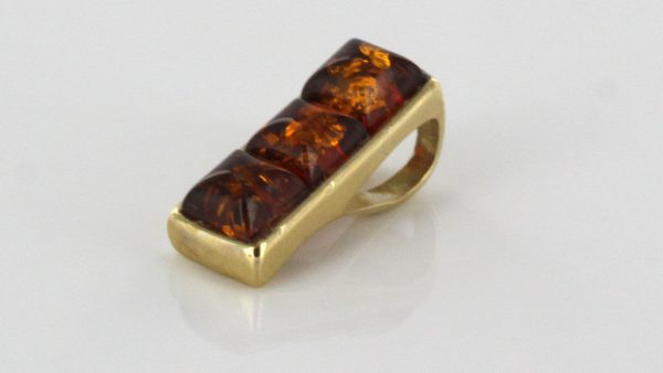 Italian Handmade Modern Elegant German Baltic Amber Pendant in 9ct Gold -GP0147 RRP£95!!!