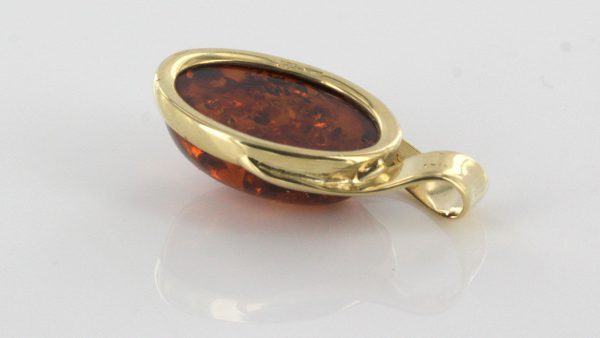 Italian Handmade Elegant Stylish German Baltic Amber Pendant in 9ct Gold -GP0148 RRP£375!!!