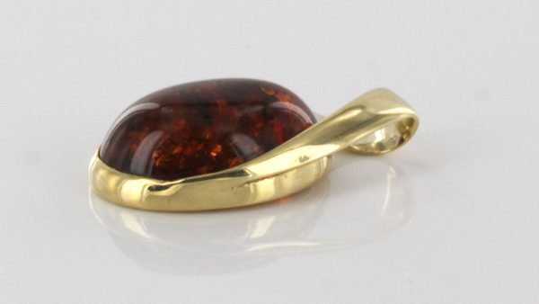 Italian Handmade Elegant Stylish German Baltic Amber Pendant in 9ct Gold -GP0148 RRP£375!!!