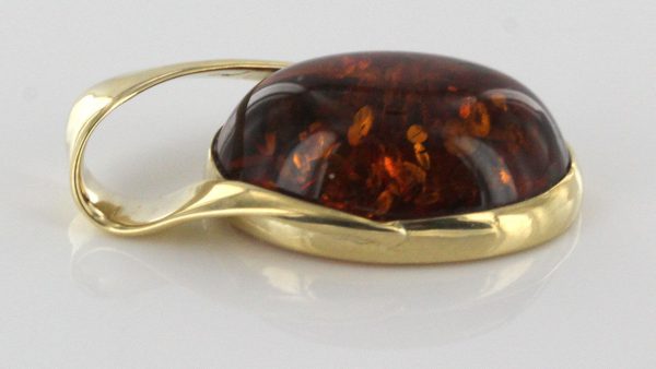 Italian Handmade Elegant Stylish German Baltic Amber Pendant in 9ct Gold -GP0148 RRP£375!!!