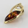 Italian Handmade Modern Elegant German Baltic Amber Pendant in 9ct Gold -GP0149 RRP£125!!!