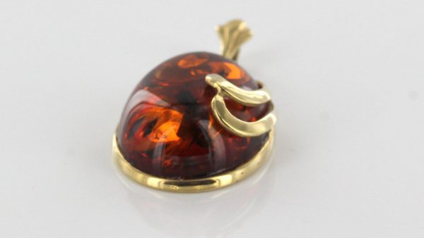 Italian Handmade Modern Elegant German Baltic Amber Pendant in 9ct Gold -GP0152 RRP£295!!!