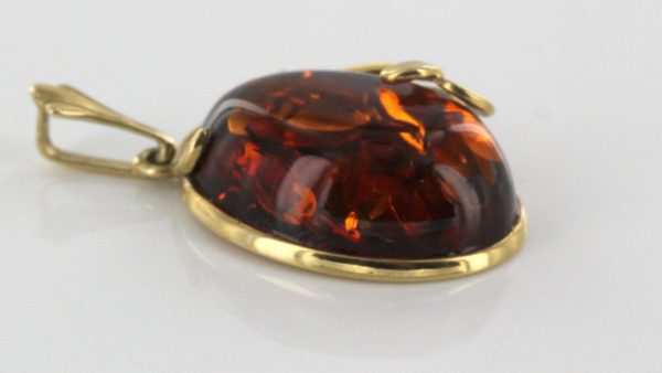 Italian Handmade Modern Elegant German Baltic Amber Pendant in 9ct Gold -GP0152 RRP£295!!!