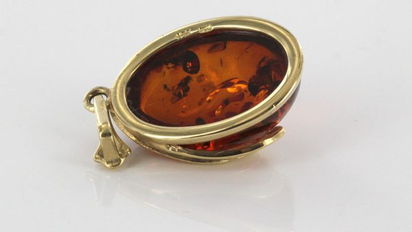 Italian Handmade Modern Elegant German Baltic Amber Pendant in 9ct Gold -GP0152 RRP£295!!!