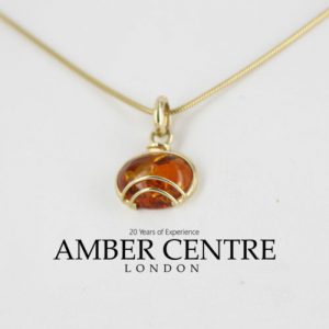 Italian Hanndmade Modern Elegant German Baltic Amber Pendant in 9ct solid Gold- GP0155 RRP£175!!!