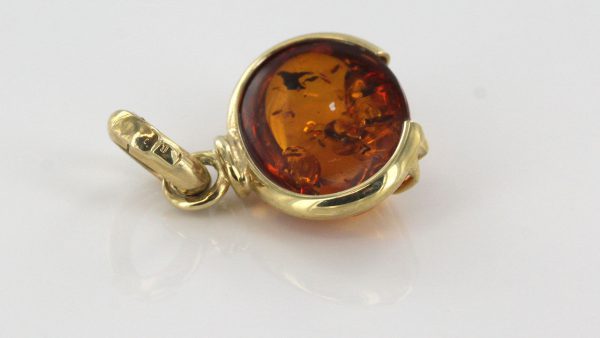 Italian Hanndmade Modern Elegant German Baltic Amber Pendant in 9ct solid Gold- GP0155 RRP£175!!!