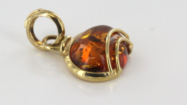 Italian Hanndmade Modern Elegant German Baltic Amber Pendant in 9ct solid Gold- GP0155 RRP£175!!!