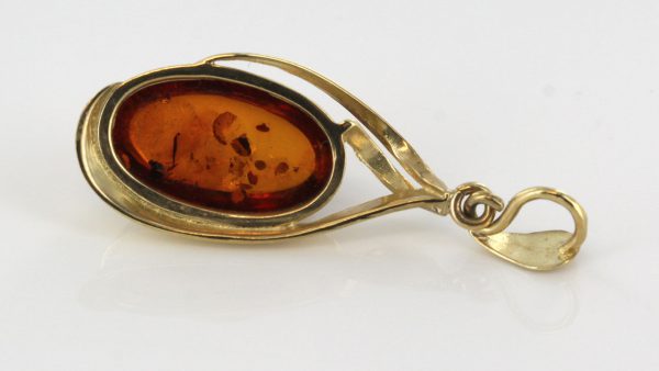 Italian Handmade Elegant Stylish German Baltic Amber Pendant in 9ct solid Gold- GP0156 RRP£225!!!
