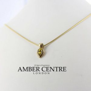 Italian Handmade German Green Baltic Amber Pendant in 9ct Gold -GP0159G RRP£175!!!