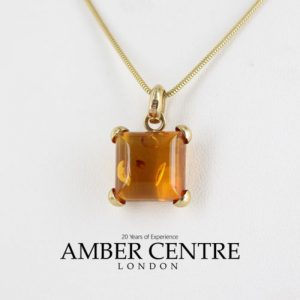 Italian Made Modern Elegant Baltic Amber Pendant in 9ct Gold -GP0162 RRP245!!!