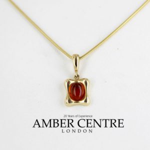 Italian Handmade Unique German Baltic Amber Pendant in 9ct solid Gold -GP0163 RRP£245!!!