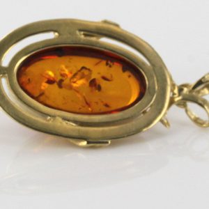 Italian Handmade Unique Elegant German Baltic Amber Pendant in 9ct Gold -GP0165 RRP£375!!!