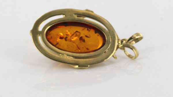 Italian Handmade Unique Elegant German Baltic Amber Pendant in 9ct Gold -GP0165 RRP£375!!!