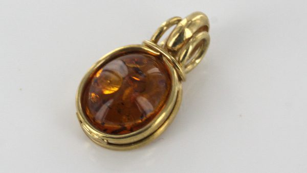 Italian Handmade Elegant Unique German Baltic Amber Pendant in 9ct solid Gold -GP0166 RRP£195!!!