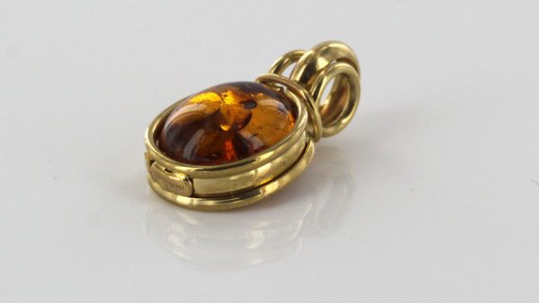 Italian Handmade Elegant Unique German Baltic Amber Pendant in 9ct solid Gold -GP0166 RRP£195!!!