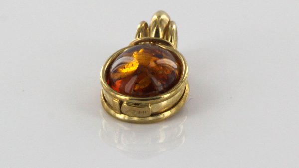 Italian Handmade Elegant Unique German Baltic Amber Pendant in 9ct solid Gold -GP0166 RRP£195!!!