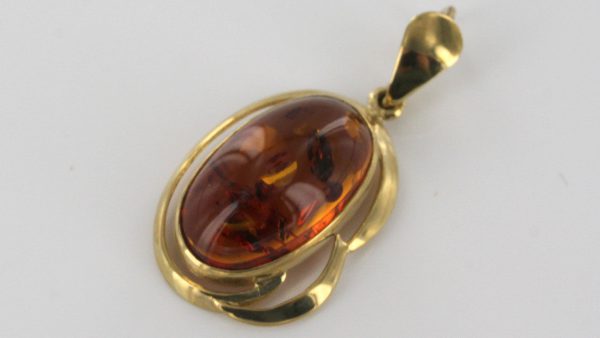 Italian Handmade Unique Elegant Modern German Baltic Amber Pendant in 9ct solid Gold -GP0169 RRP£225!!!!!!