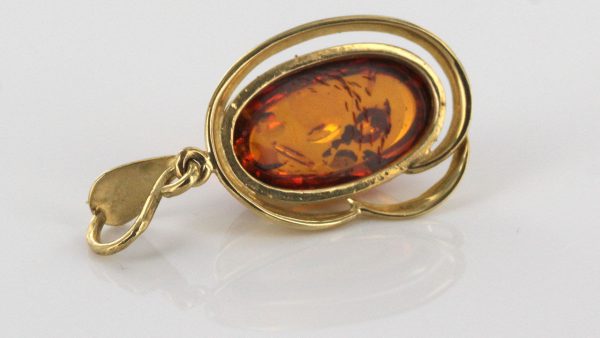 Italian Handmade Unique Elegant Modern German Baltic Amber Pendant in 9ct solid Gold -GP0169 RRP£225!!!!!!