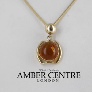 Italian Handmade Modern Elegant German Baltic Amber Pendant in 9ct solid Gold - GP0182 RRP£255!!!