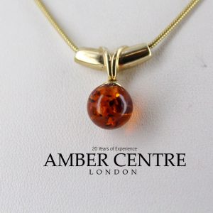 Italian Handmade Elegant Unique GermanBaltic Amber Pendant in 9ct Gold -GP0195 RRP£275!!!
