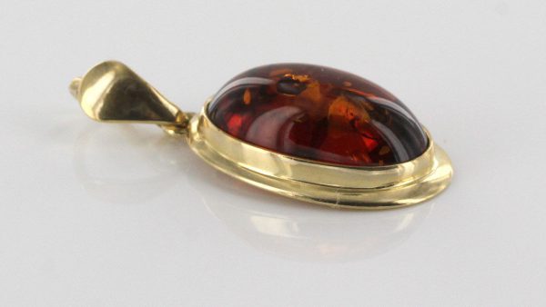 Italian Handmade Classic Elegant German Baltic Amber Pendant in 9ct solid Gold -GP0173 RRP£195!!!