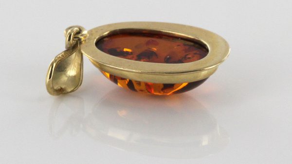 Italian Handmade Classic Elegant German Baltic Amber Pendant in 9ct solid Gold -GP0173 RRP£195!!!