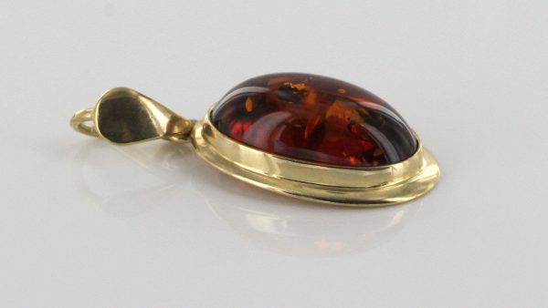 Italian Handmade Classic Elegant German Baltic Amber Pendant in 9ct solid Gold -GP0173 RRP£195!!!