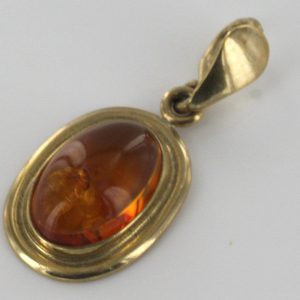Italian Handmade Elegant Classic German Baltic Amber Pendant in 9ct solid Gold -GP0175 RRP£175!!!