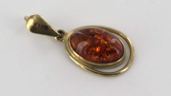 Italian MADE Elegant Classic German Baltic Amber Pendant in 9ct solid Gold -GP0178 RRP155!!!