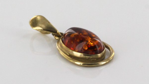 Italian MADE Elegant Classic German Baltic Amber Pendant in 9ct solid Gold -GP0178 RRP155!!!