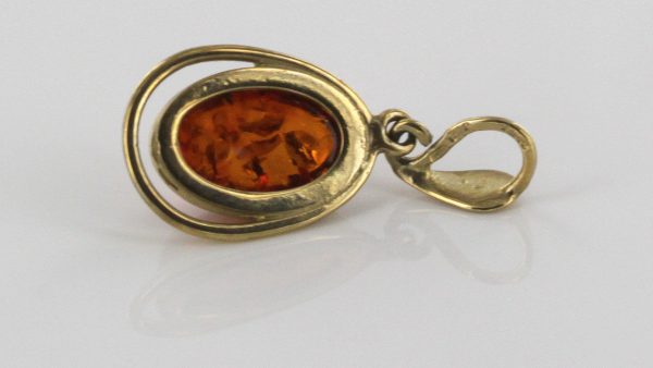 Italian MADE Elegant Classic German Baltic Amber Pendant in 9ct solid Gold -GP0178 RRP155!!!