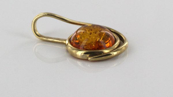 Italian Handmade Modern Elegant German Baltic Amber Pendant in 9ct Gold - GP0180 RRP£225!!!