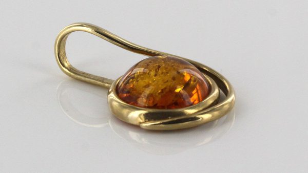 Italian Handmade Modern Elegant German Baltic Amber Pendant in 9ct Gold - GP0180 RRP£225!!!