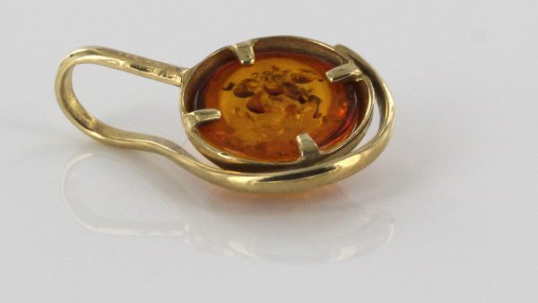 Italian Handmade Modern Elegant German Baltic Amber Pendant in 9ct Gold - GP0180 RRP£225!!!