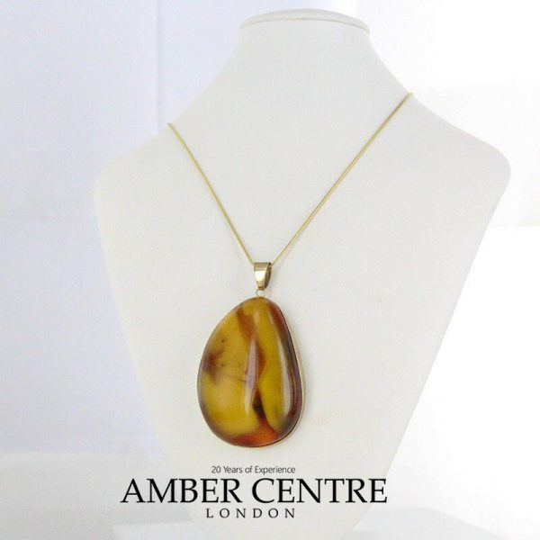 German Unique Butterscotch Honey Unique Baltic Amber Pendant In 9ct solid Italian Gold GP0278Y RRP£3000!!!