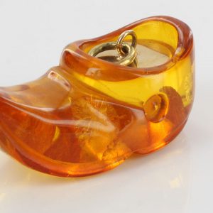 Italian Hand Made German Unique Amber Shoe Pendant with 14ct Gold - GP0280 RRP£400!!!