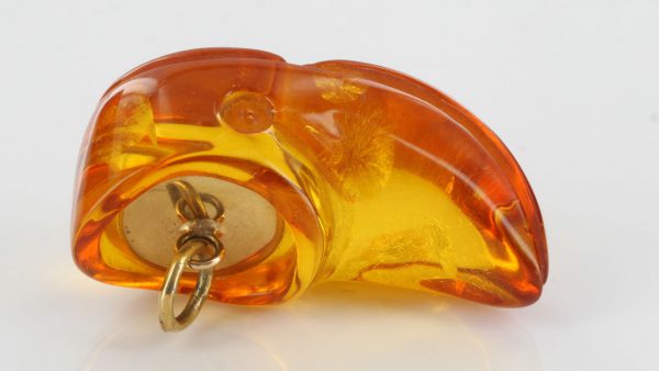 Italian Hand Made German Unique Amber Shoe Pendant with 14ct Gold - GP0280 RRP£400!!!