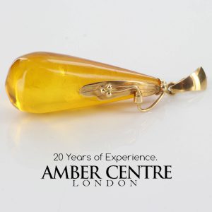 Italian Hand Made German Baltic Amber Pendant & 14ct Gold GP0284 RRP£550!!!