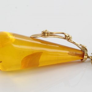 Italian Hand Made German Baltic Amber Pendant & 14ct Gold GP0284 RRP£550!!!