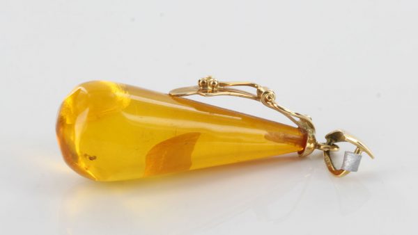 Italian Hand Made German Baltic Amber Pendant & 14ct Gold GP0284 RRP£550!!!