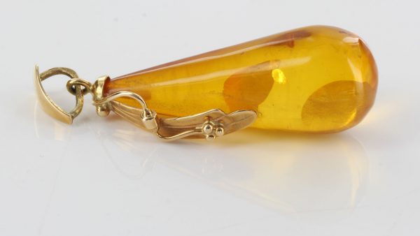 Italian Hand Made German Baltic Amber Pendant & 14ct Gold GP0284 RRP£550!!!