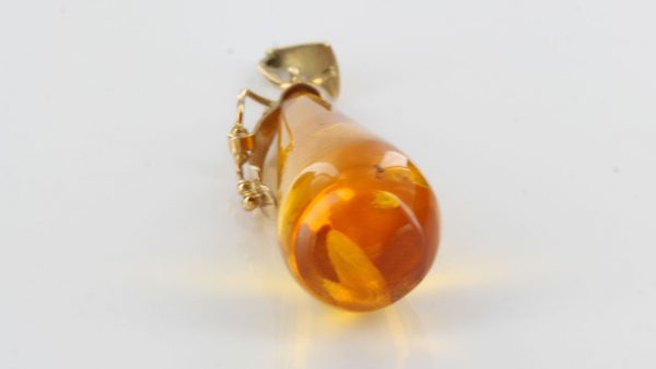 Italian Hand Made German Baltic Amber Pendant & 14ct Gold GP0284 RRP£550!!!